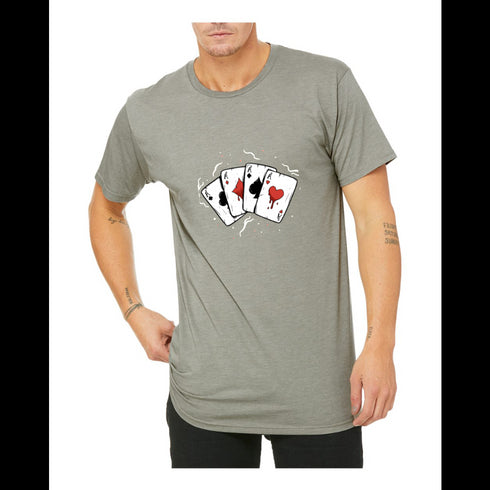 BELLA CANVAS MEN'S LONG BODY URBAN TEE 3006 Cartoon Playing Cards A Decal
